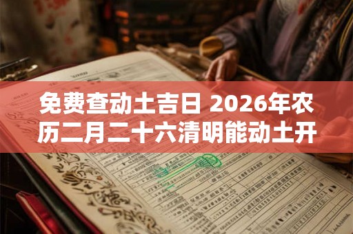 免费查动土吉日 2026年农历二月二十六清明能动土开工吗