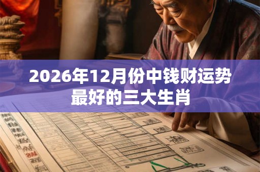 2026年12月份中钱财运势最好的三大生肖