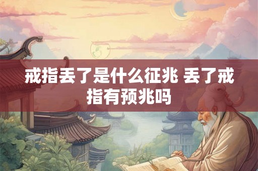 戒指丢了是什么征兆 丢了戒指有预兆吗