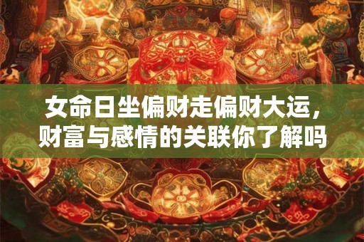 女命日坐偏财走偏财大运,财富与感情的关联你了解吗? 女命日坐偏财走偏财大运,财富与感情的关联你了解吗?