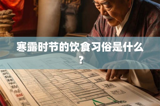 寒露时节的饮食习俗是什么? 寒露时节的饮食习俗是什么?