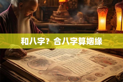 和八字？合八字算姻缘