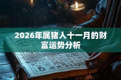 2026年属猪人十一月的财富运势分析