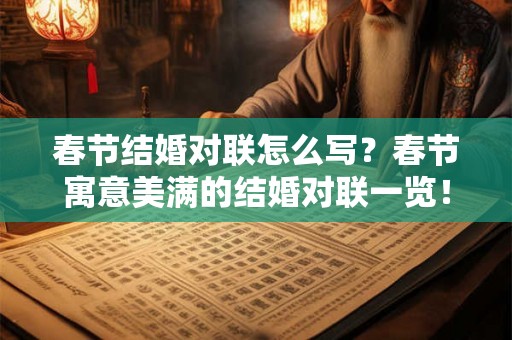 春节结婚对联怎么写？春节寓意美满的结婚对联一览！