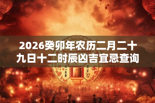 2026癸卯年农历二月二十九日十二时辰凶吉宜忌查询