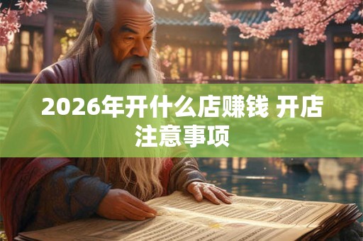 2026年开什么店赚钱 开店注意事项