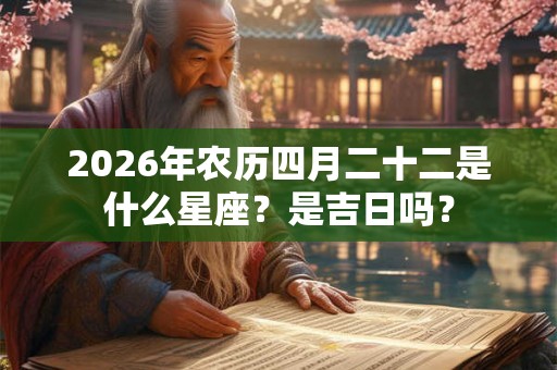 2026年农历四月二十二是什么星座？是吉日吗？