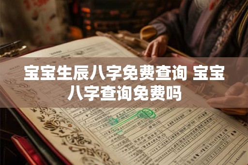 宝宝生辰八字免费查询 宝宝八字查询免费吗