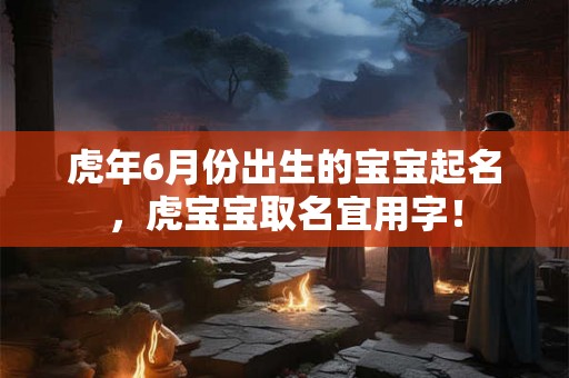 虎年6月份出生的宝宝起名，虎宝宝取名宜用字！