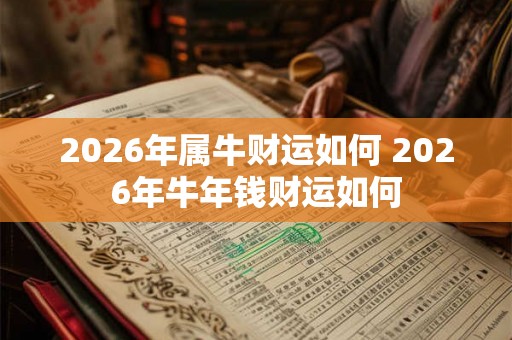 2026年属牛财运如何 2026年牛年钱财运如何