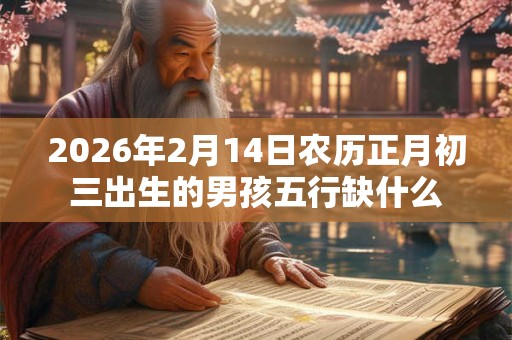 2026年2月14日农历正月初三出生的男孩五行缺什么