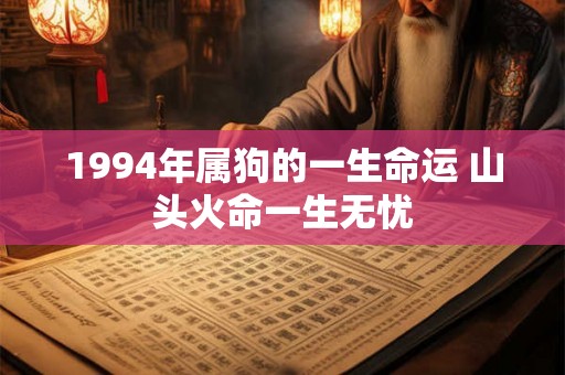 1994年属狗的一生命运 山头火命一生无忧
