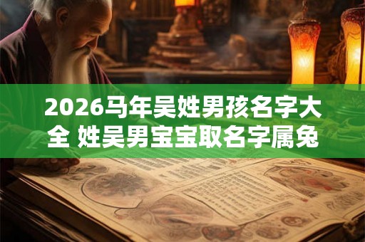 2026马年吴姓男孩名字大全 姓吴男宝宝取名字属兔 2026马年吴姓男孩名字大全 姓吴男宝宝取名字属兔