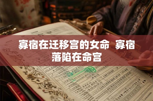 寡宿在迁移宫的女命 寡宿落陷在命宫 寡宿在迁移宫的女命 寡宿落陷在命宫