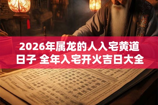 2026年属龙的人入宅黄道日子 全年入宅开火吉日大全