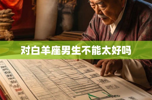 对白羊座男生不能太好吗