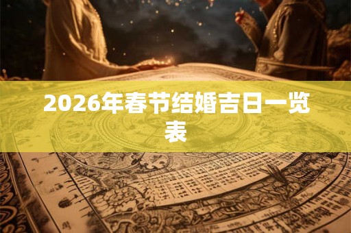 2026年春节结婚吉日一览表