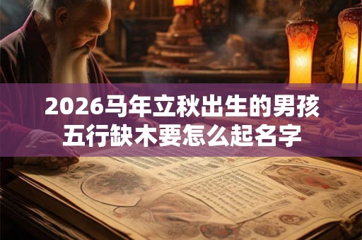 2026马年立秋出生的男孩五行缺木要怎么起名字