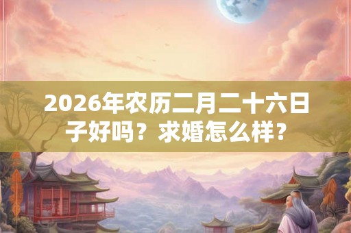 2026年农历二月二十六日子好吗？求婚怎么样？