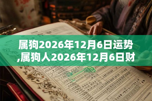 属狗2026年12月6日运势,属狗人2026年12月6日财运,生肖狗2026年12月6日运势
