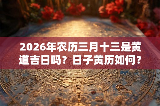 2026年农历三月十三是黄道吉日吗？日子黄历如何？