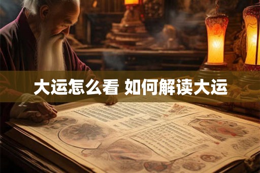 大运怎么看 如何解读大运