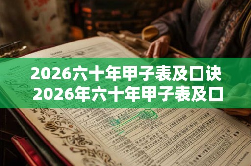 2026六十年甲子表及口诀 2026年六十年甲子表及口诀是什么