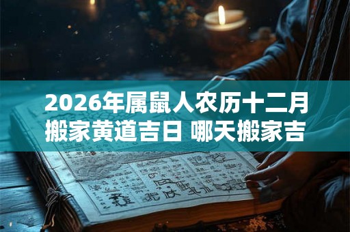 2026年属鼠人农历十二月搬家黄道吉日 哪天搬家吉祥