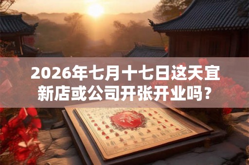 2026年七月十七日这天宜新店或公司开张开业吗？