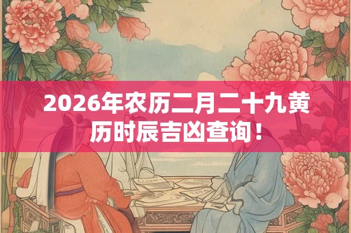 2026年农历二月二十九黄历时辰吉凶查询！