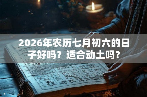 2026年农历七月初六的日子好吗?适合动土吗? 2026年农历七月初六的日子好吗?适合动土吗?