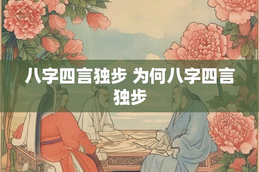 八字四言独步 为何八字四言独步