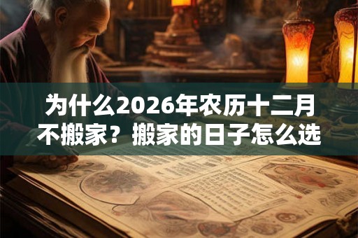 为什么2026年农历十二月不搬家?搬家的日子怎么选? 为什么2026年农历十二月不搬家?搬家的日子怎么选?