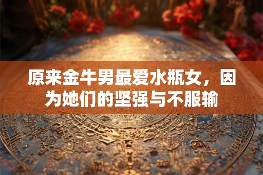 原来金牛男最爱水瓶女，因为她们的坚强与不服输