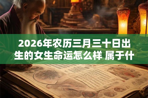 2026年农历三月三十日出生的女生命运怎么样 属于什么命