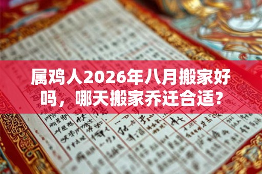 属鸡人2026年八月搬家好吗，哪天搬家乔迁合适？