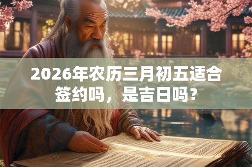 2026年农历三月初五适合签约吗，是吉日吗？