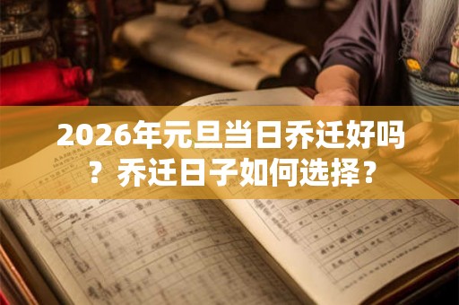 2026年元旦当日乔迁好吗？乔迁日子如何选择？