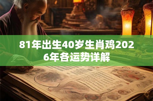 81年出生40岁生肖鸡2026年各运势详解