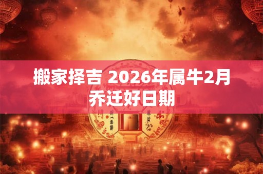 搬家择吉 2026年属牛2月乔迁好日期 搬家择吉 2026年属牛2月乔迁好日期