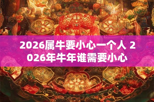 2026属牛要小心一个人 2026年牛年谁需要小心