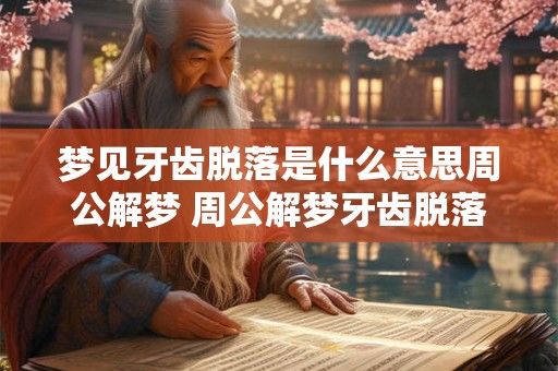 梦见牙齿脱落是什么意思周公解梦 周公解梦牙齿脱落梦境解析