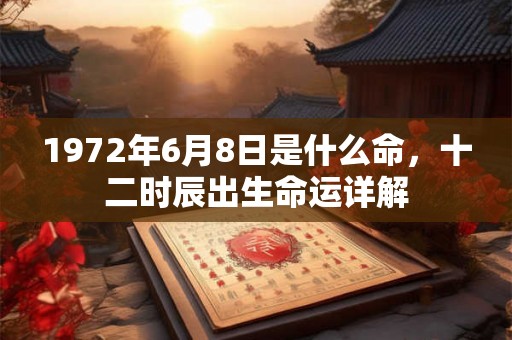 1972年6月8日是什么命，十二时辰出生命运详解