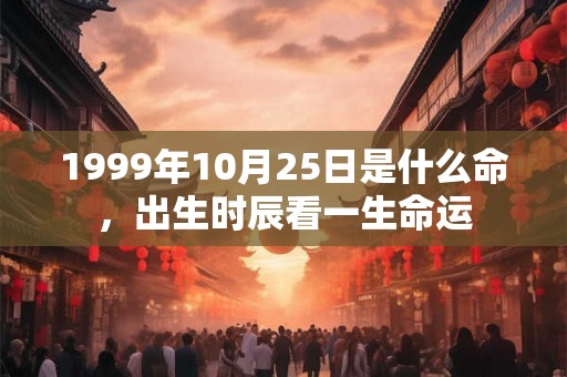 1999年10月25日是什么命，出生时辰看一生命运
