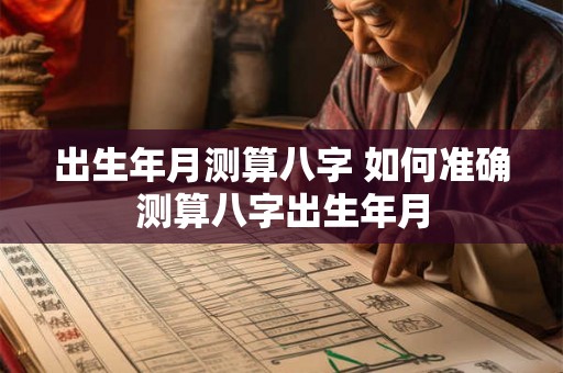 出生年月测算八字 如何准确测算八字出生年月