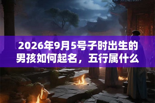 2026年9月5号子时出生的男孩如何起名，五行属什么