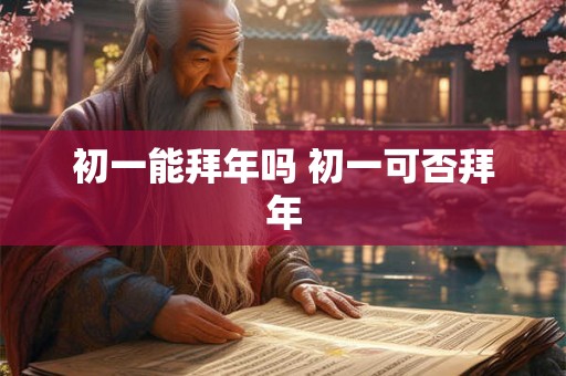 初一能拜年吗 初一可否拜年