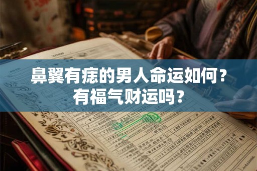 鼻翼有痣的男人命运如何？有福气财运吗？