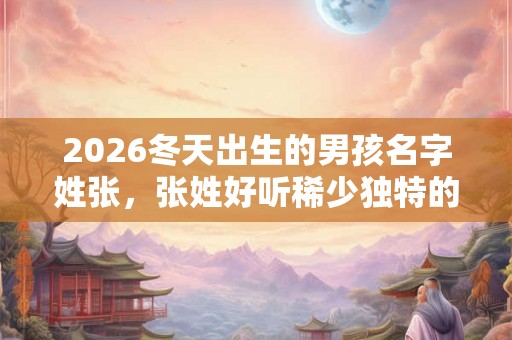2026冬天出生的男孩名字姓张，张姓好听稀少独特的名字