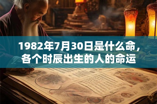 1982年7月30日是什么命，各个时辰出生的人的命运